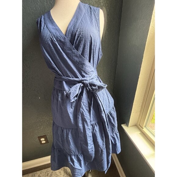 NWT Vineyard Vines Performance Harbor Wrap Dress Navy Sz Large - Picture 3 of 14